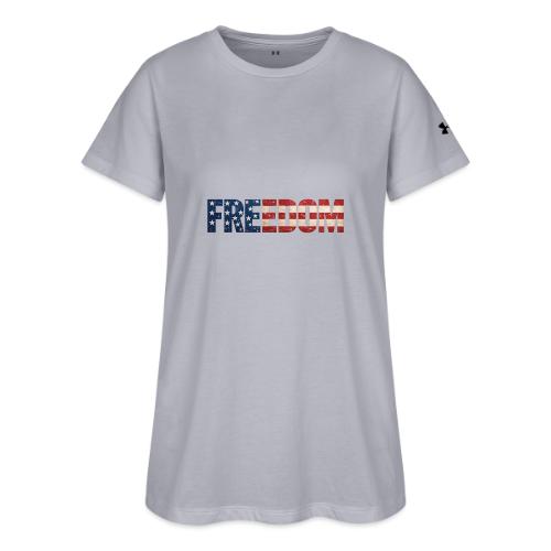 Freedom American Flag Distressed Patriotic Shirt - Under Armour Women's Athletic 2.0 T-Shirt