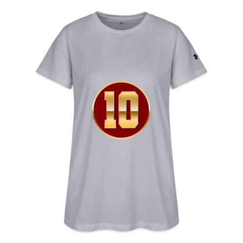 Number 10 in Gold Varsity Font - Under Armour Women's Athletic 2.0 T-Shirt