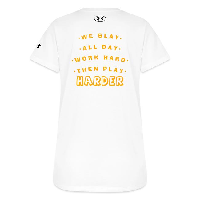 We Slay All Day Shiny Shirt Metallic Silver & Gold