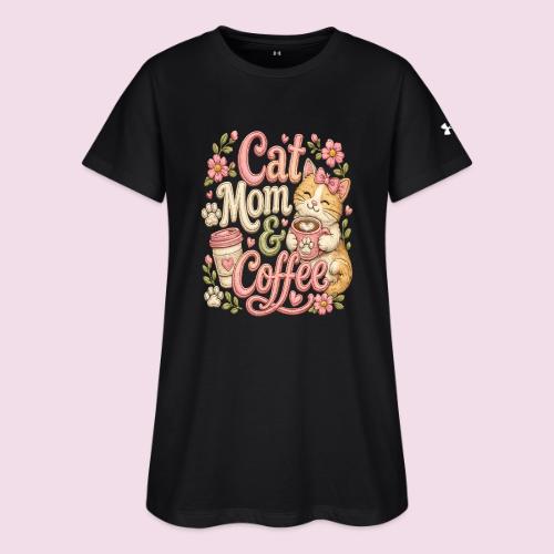 Cat Mom & Coffee Faux Stitched Cat Lover Design - Under Armour Women's Athletic 2.0 T-Shirt