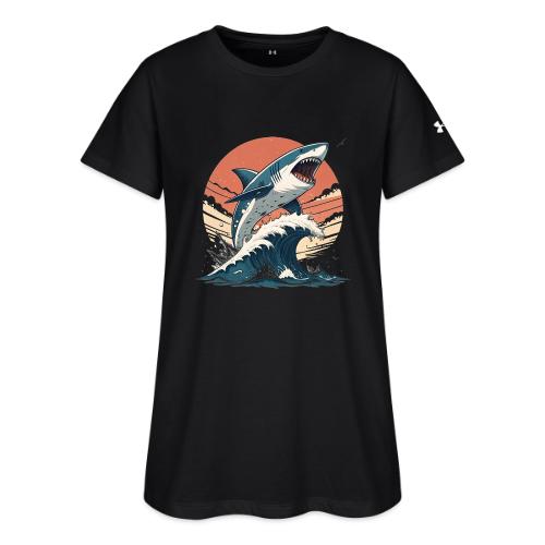 Fierce Shark Breaking Through Waves - Under Armour Women's Athletic 2.0 T-Shirt