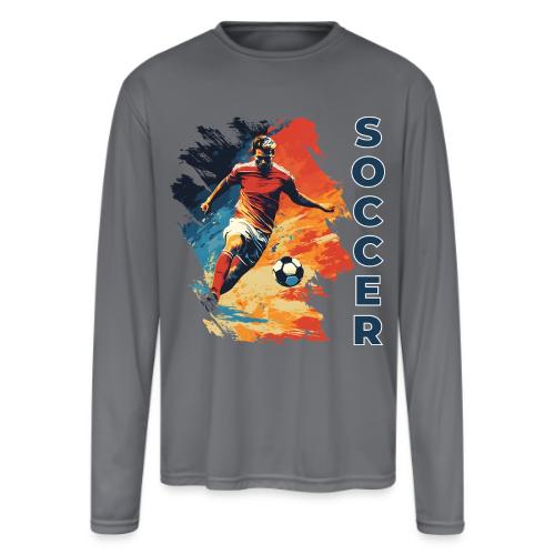 Soccer Action Pulse - Men's Moisture Wicking Performance Long Sleeve T-Shirt
