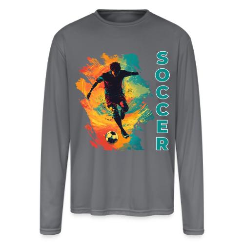 Soccer Hero Mode - Men's Moisture Wicking Performance Long Sleeve T-Shirt