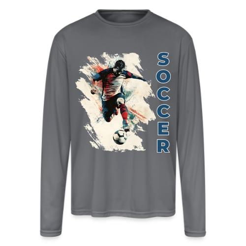 Soccer Power Move - Men's Moisture Wicking Performance Long Sleeve T-Shirt