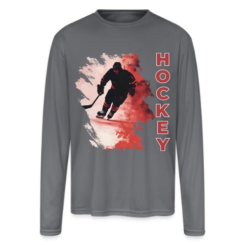 Hockey Fire - Men's Moisture Wicking Performance Long Sleeve T-Shirt