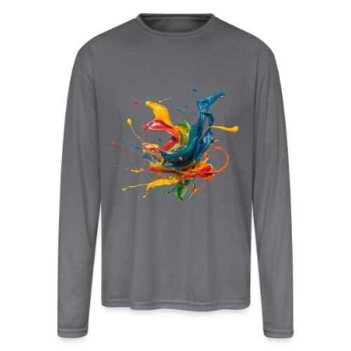 Chromatic Flow - Men's Moisture Wicking Performance Long Sleeve T-Shirt