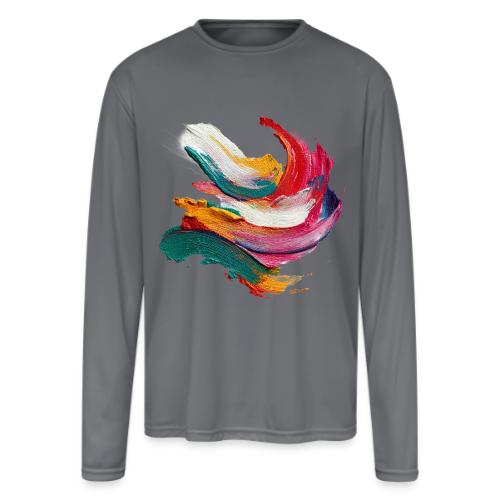 Colorful brushstrokes - Men's Moisture Wicking Performance Long Sleeve T-Shirt