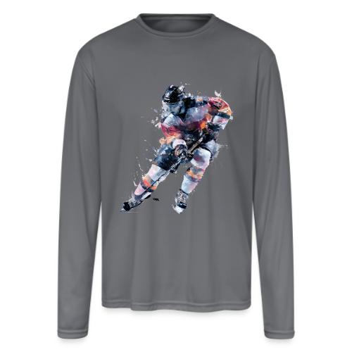 Hockey: Frozen Motion - Men's Moisture Wicking Performance Long Sleeve T-Shirt
