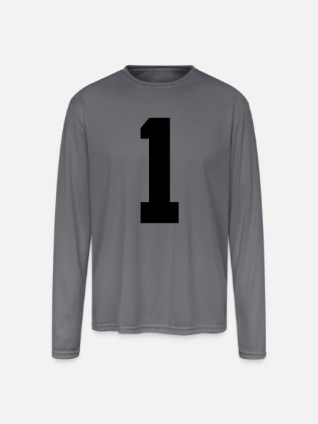 1 - Men's Moisture Wicking Performance Long Sleeve T-Shirt - gray