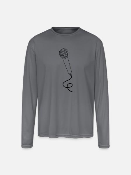 microphone - Men's Moisture Wicking Performance Long Sleeve T-Shirt - gray