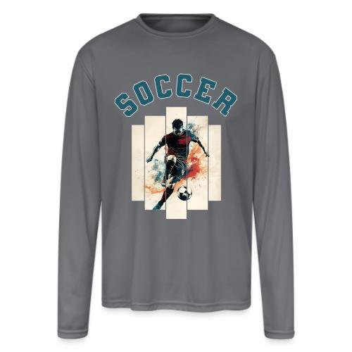 Soccer Mode On - Men's Moisture Wicking Performance Long Sleeve T-Shirt
