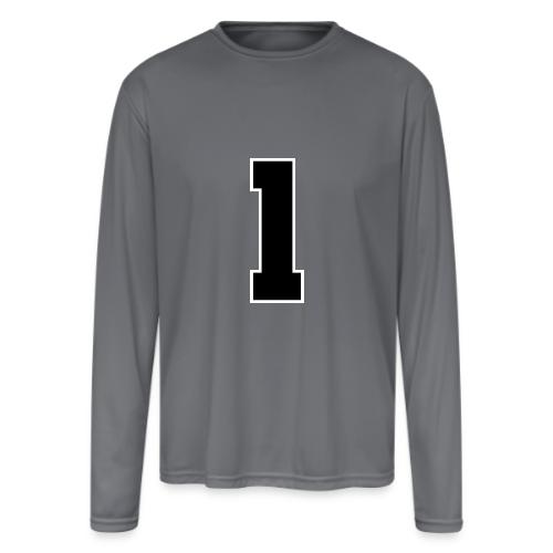 Varsity Number 1 Athletic Style - Men's Moisture Wicking Performance Long Sleeve T-Shirt