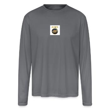 AU Guys Gold Pan Design - Men's Moisture Wicking Performance Long Sleeve T-Shirt - gray - Front