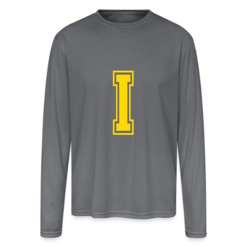 Letter I – Capital Athletic Alphabet Monogram - Men's Moisture Wicking Performance Long Sleeve T-Shirt