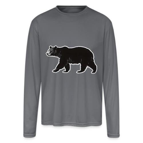 Midnight Black Bear - Men's Moisture Wicking Performance Long Sleeve T-Shirt