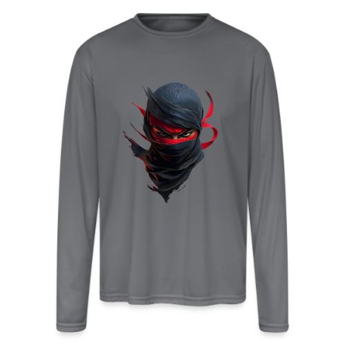 Crimson Stare Ninja - Men's Moisture Wicking Performance Long Sleeve T-Shirt