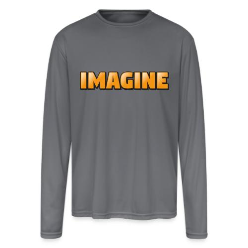 Imagine Word Art – Creative Gradient Design - Men's Moisture Wicking Performance Long Sleeve T-Shirt