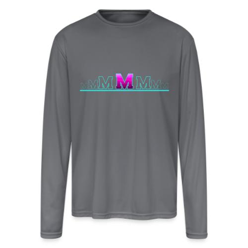 Letter M – Capital Varsity Alphabet Monogram - Men's Moisture Wicking Performance Long Sleeve T-Shirt