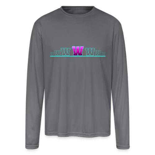 Letter W – Capital Varsity Alphabet Monogram - Men's Moisture Wicking Performance Long Sleeve T-Shirt