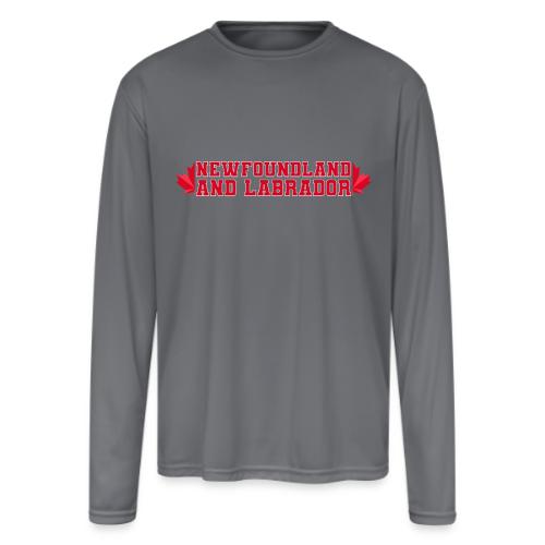 Newfoundland and Labrador with maple leaf - Men's Moisture Wicking Performance Long Sleeve T-Shirt
