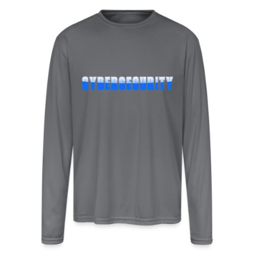 Cybersecurity Word Art Design - Men's Moisture Wicking Performance Long Sleeve T-Shirt