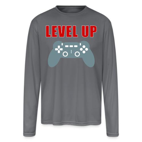 Level Up Gamer Controller Apparel - Men's Moisture Wicking Performance Long Sleeve T-Shirt