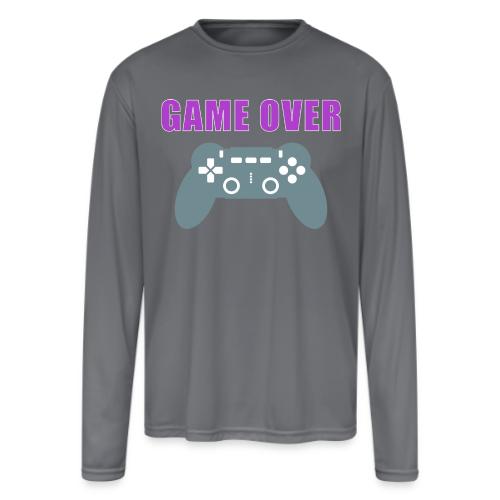 Game Over Gamer Controller Design - Men's Moisture Wicking Performance Long Sleeve T-Shirt
