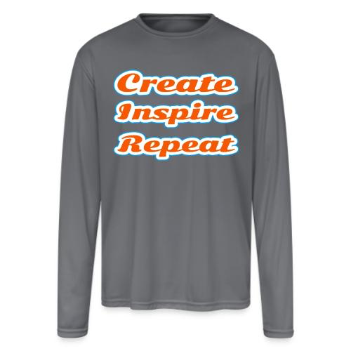 Create, Inspire, Repeat — Artist Life Script - Men's Moisture Wicking Performance Long Sleeve T-Shirt