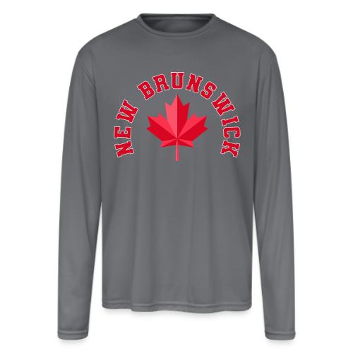 New Brunswick with maple leaf - Men's Moisture Wicking Performance Long Sleeve T-Shirt