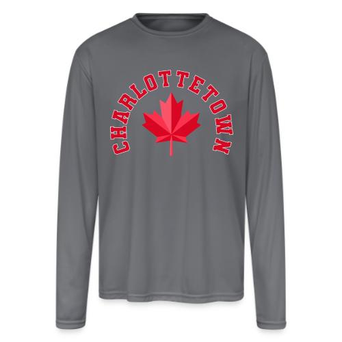 Charlottetown with maple leaf - Men's Moisture Wicking Performance Long Sleeve T-Shirt