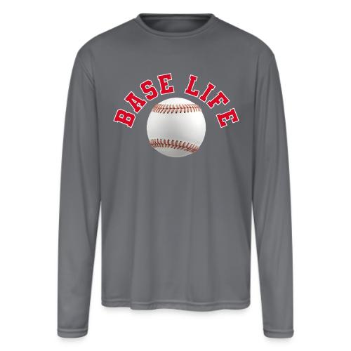 Baseball: Base Life Vibes - Men's Moisture Wicking Performance Long Sleeve T-Shirt