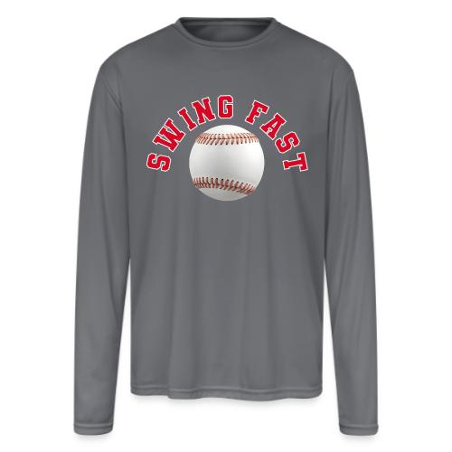 Baseball: Swing Fast Energy - Men's Moisture Wicking Performance Long Sleeve T-Shirt