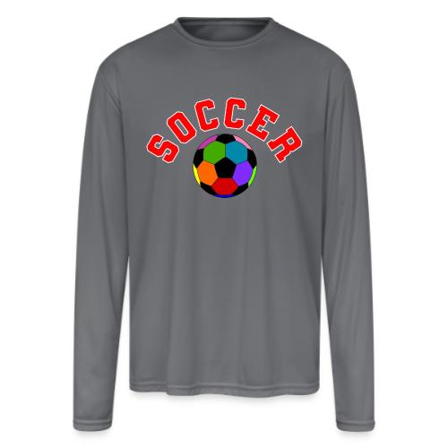 Soccer: Colorful Kick - Men's Moisture Wicking Performance Long Sleeve T-Shirt
