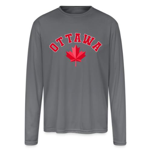 Ottawa with maple leaf - Men's Moisture Wicking Performance Long Sleeve T-Shirt