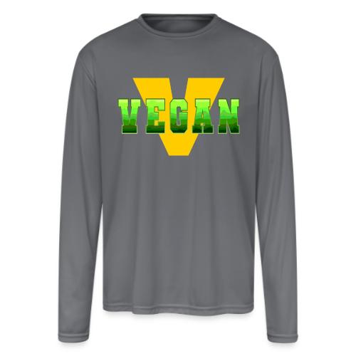 Vegan Energy V - Men's Moisture Wicking Performance Long Sleeve T-Shirt