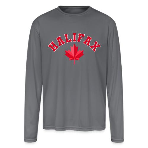 Halifax with maple leaf - Men's Moisture Wicking Performance Long Sleeve T-Shirt