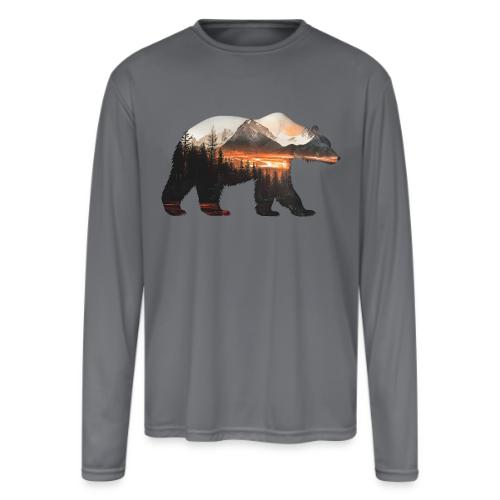Canada Bear: fiery tones - Men's Moisture Wicking Performance Long Sleeve T-Shirt