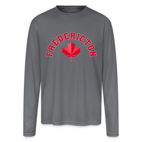 Fredericton with maple leaf - Men's Moisture Wicking Performance Long Sleeve T-Shirt
