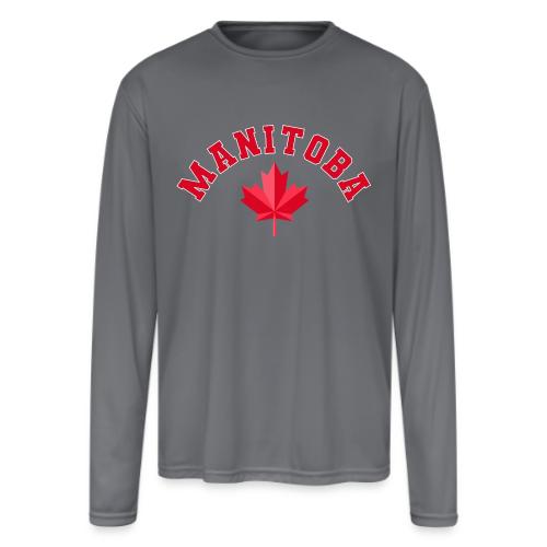 Manitoba with maple leaf - Men's Moisture Wicking Performance Long Sleeve T-Shirt