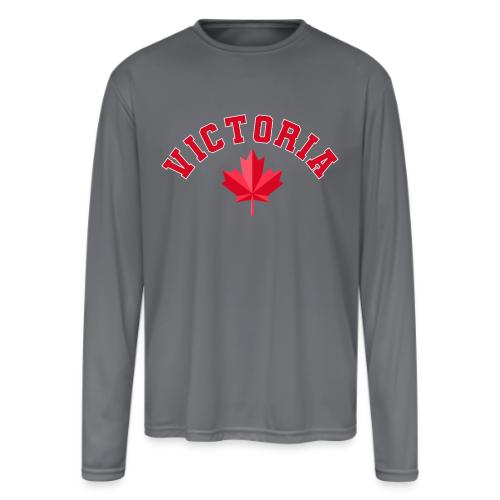 Victoria with maple leaf - Men's Moisture Wicking Performance Long Sleeve T-Shirt