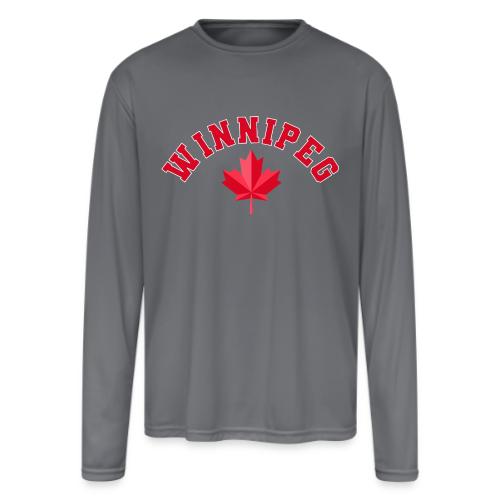 Winnipeg with maple leaf - Men's Moisture Wicking Performance Long Sleeve T-Shirt