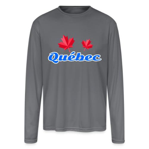 Québec with two red maple leaves - Men's Moisture Wicking Performance Long Sleeve T-Shirt