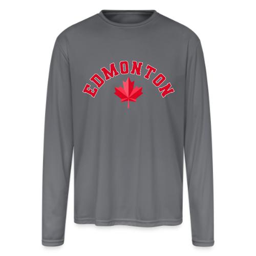 Edmonton with maple leaf - Men's Moisture Wicking Performance Long Sleeve T-Shirt