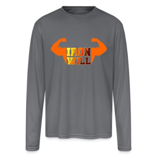 Bodybuilding: Iron Will Power - Men's Moisture Wicking Performance Long Sleeve T-Shirt