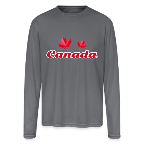Canada with two maple leaves - Men's Moisture Wicking Performance Long Sleeve T-Shirt