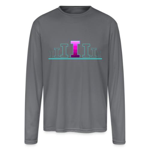 Letter I – Capital Varsity Alphabet Monogram - Men's Moisture Wicking Performance Long Sleeve T-Shirt