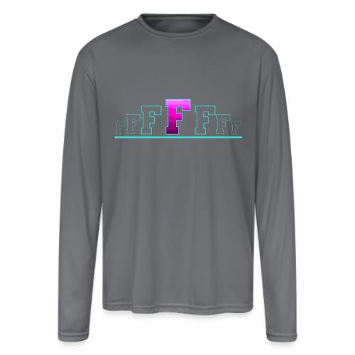 Letter F – Capital Varsity Alphabet Monogram - Men's Moisture Wicking Performance Long Sleeve T-Shirt