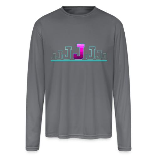 Letter J – Capital Varsity Alphabet Monogram - Men's Moisture Wicking Performance Long Sleeve T-Shirt