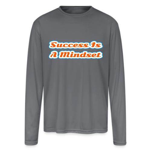 Success Is a Mindset — Motivational Glow Script - Men's Moisture Wicking Performance Long Sleeve T-Shirt