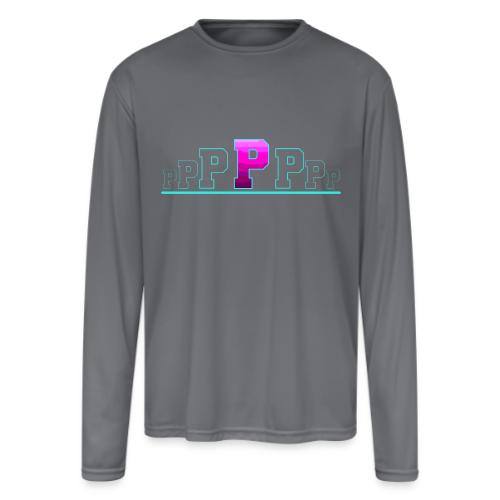 Letter P – Capital Varsity Alphabet Monogram - Men's Moisture Wicking Performance Long Sleeve T-Shirt